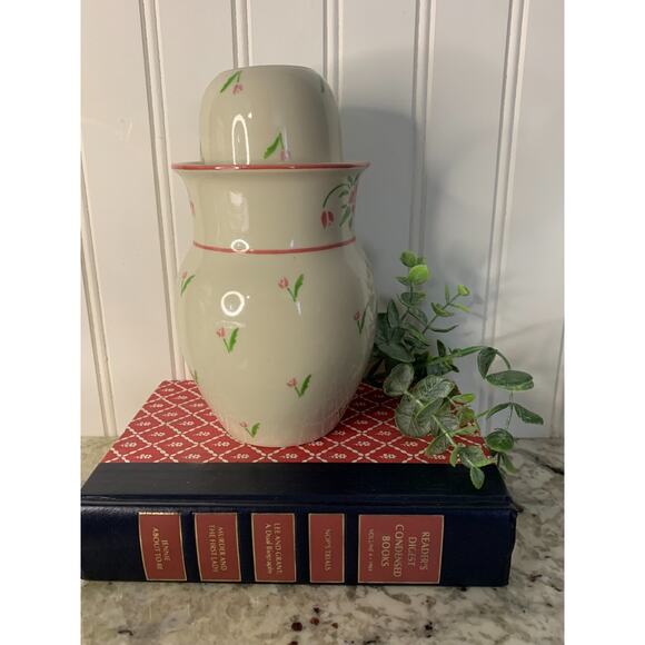 Tumble Up 1985 Vintage Telefora Floral Bedside Water Carafe & Tumbler Set (2pc) - Picture 2 of 10